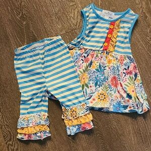 Kids Floral and Striped Matching Set